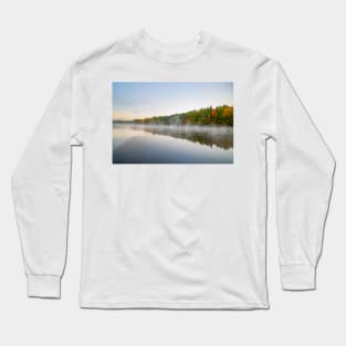 Scenic Early morning landscape fog just above the water level Long Sleeve T-Shirt